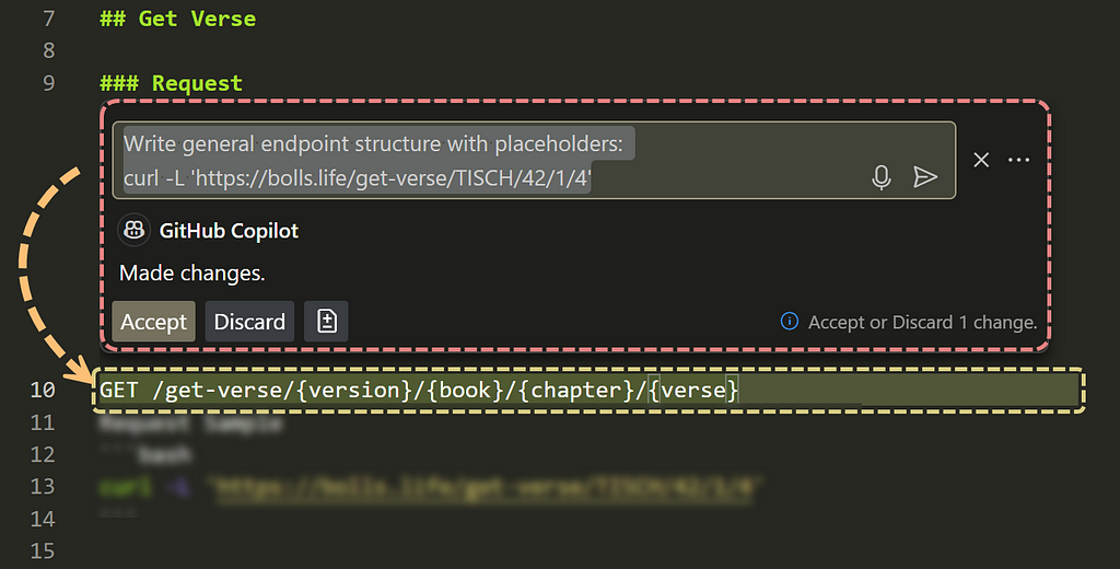 VS Code with inline Copilot chat and instant changes.