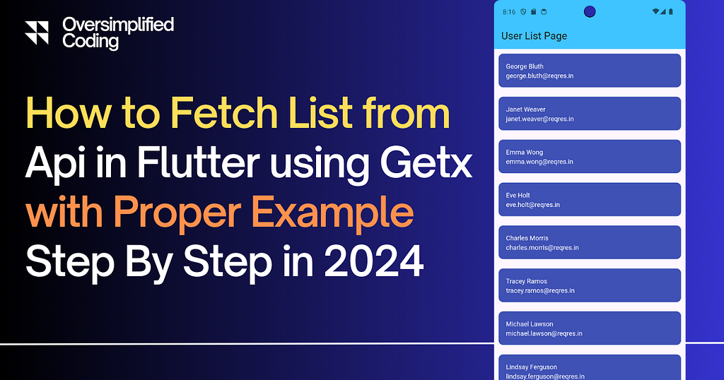 How to Fetch List from Api in Flutter using Getx