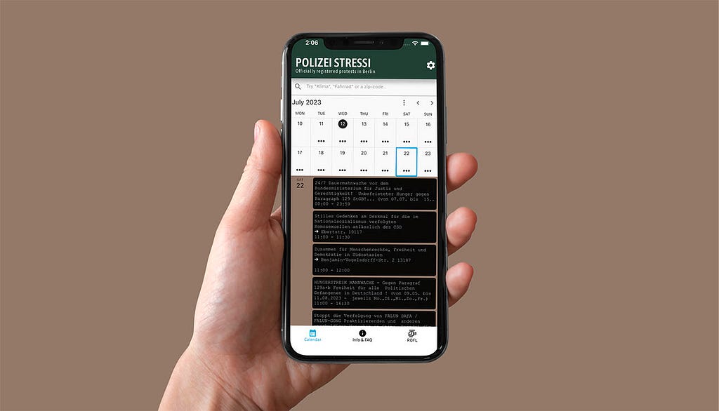 Mockup App Polizei Stressi