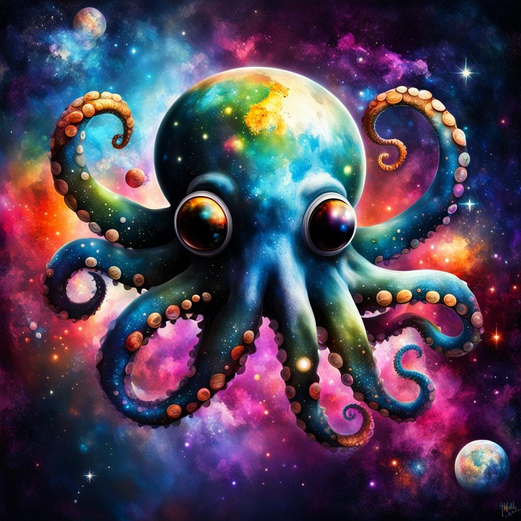 Octopus in Space?—?AI Image Prompt