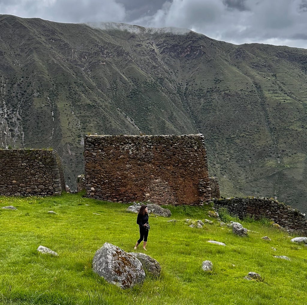 Photo of the author at the Pumamarca Ruins in the Andes.