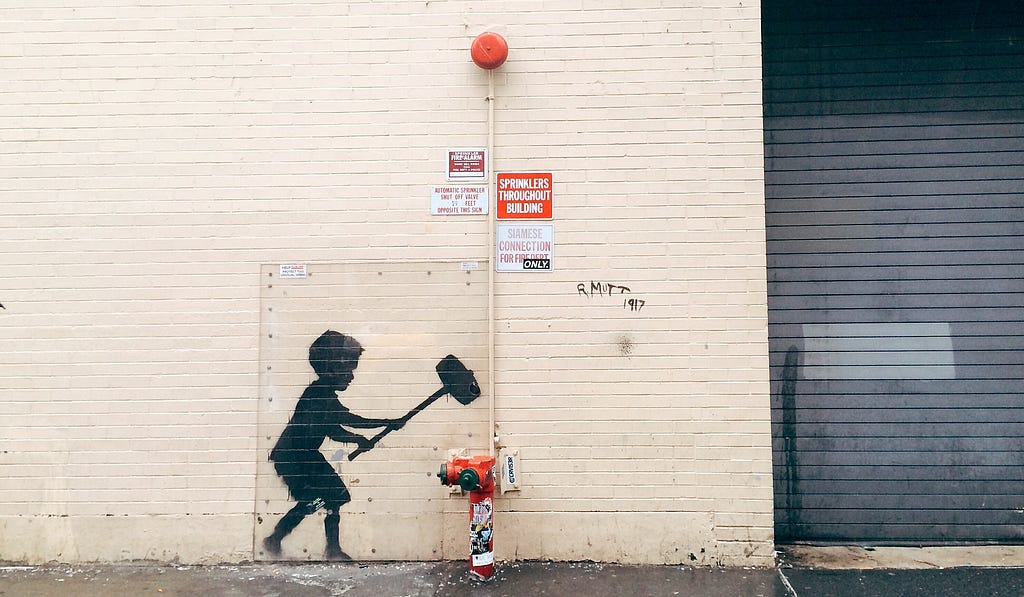 Hammer Boy Banksy New York Upper West Side