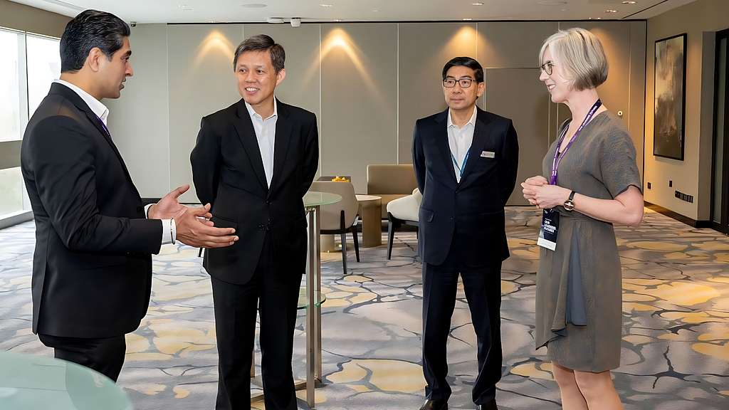 Simerjeet Singh, a motivational speaker in Singapore with Honorable Minister of Education, Mr Chan Chun Sing