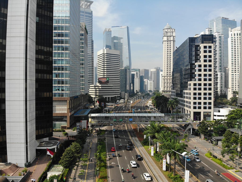 City road in Indonesia