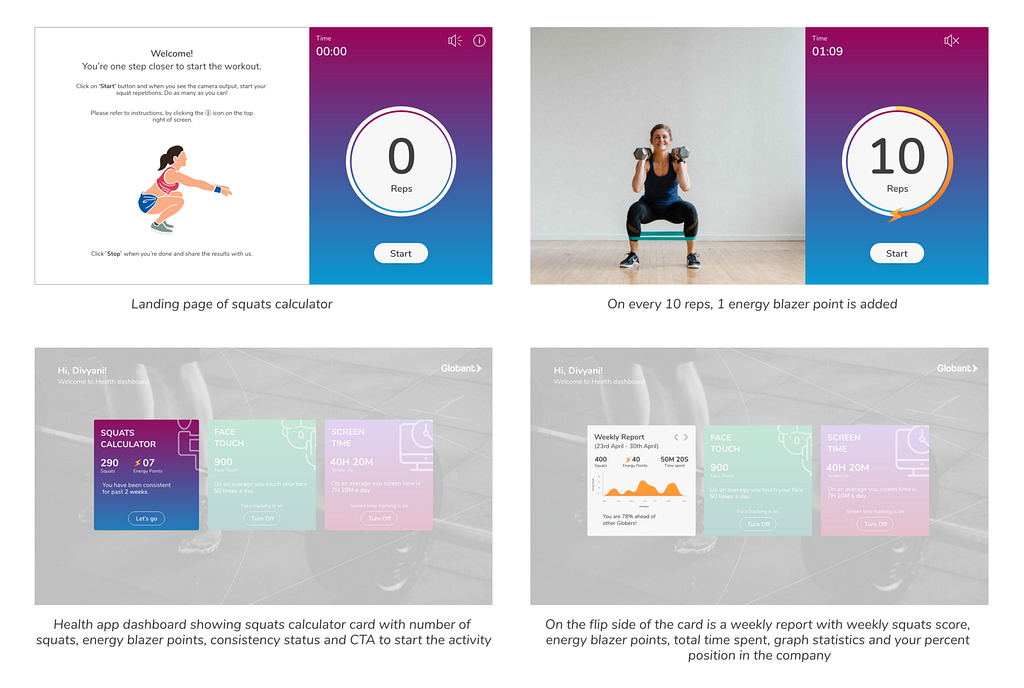 Image for working model of squats that detects your body moves and using NUI technology it will detect the number of squats done on the real time