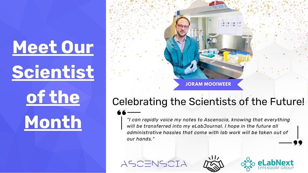 A highlighted scientist and a quote from his interview with Ascenscia