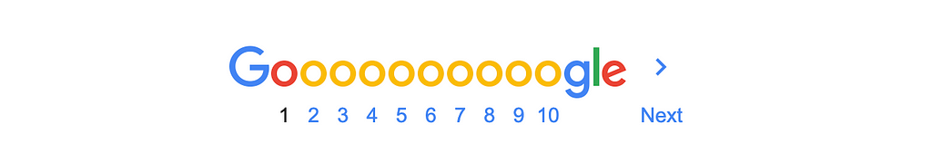 Showcase of pagination using pages on the bottom of Google’s search page