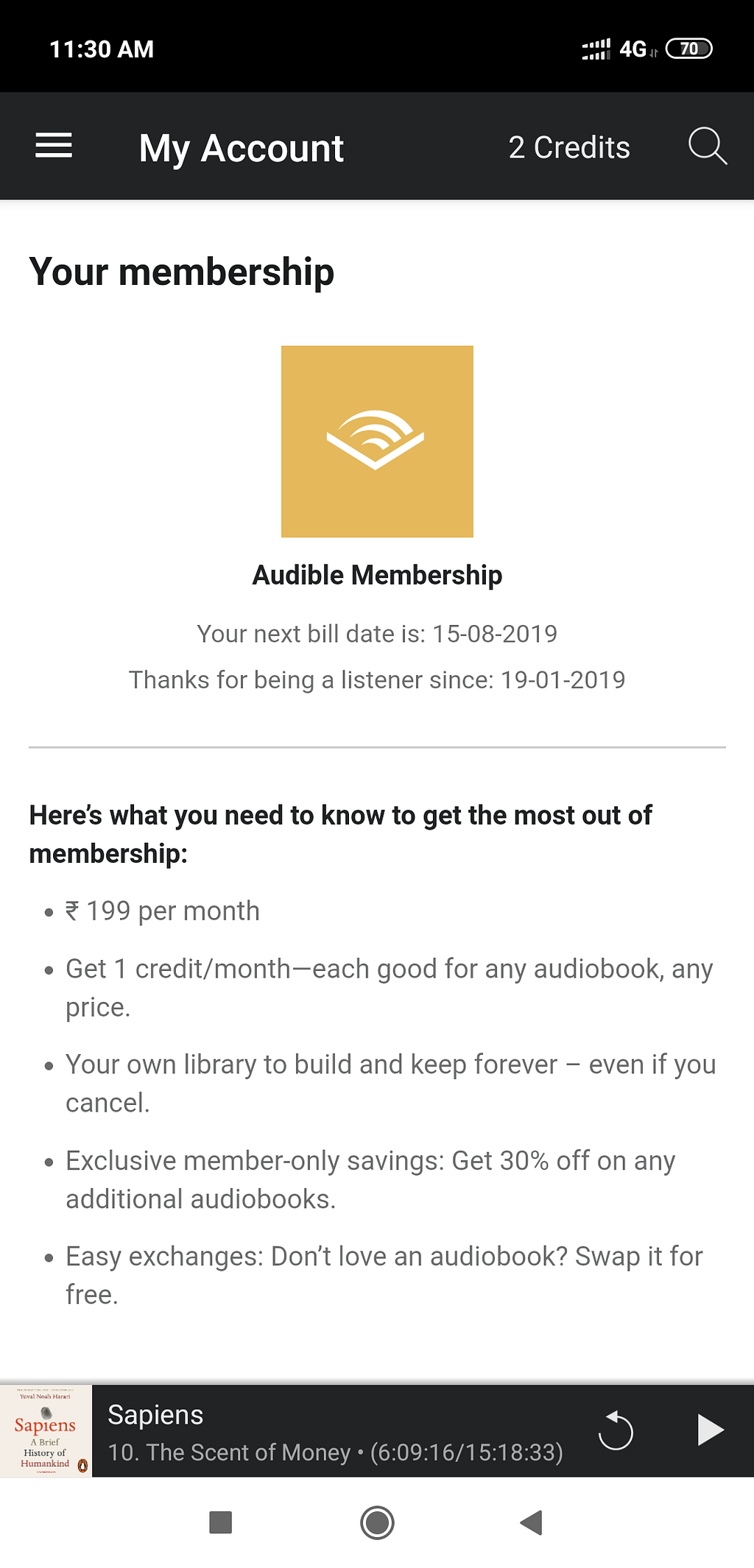 Audible Mobile App actually opens a mobile responsive version of desktop site when you click manage settings in their app.