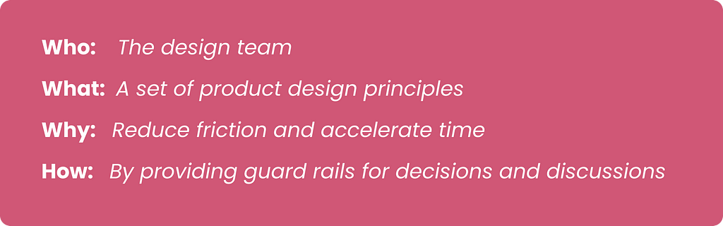 Defining A Design Principle Goal