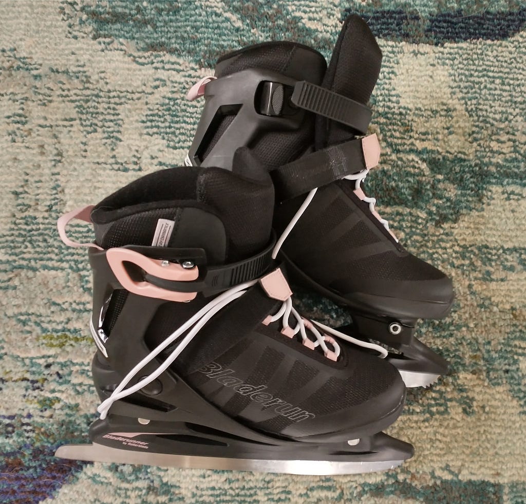 A pair of black skates.