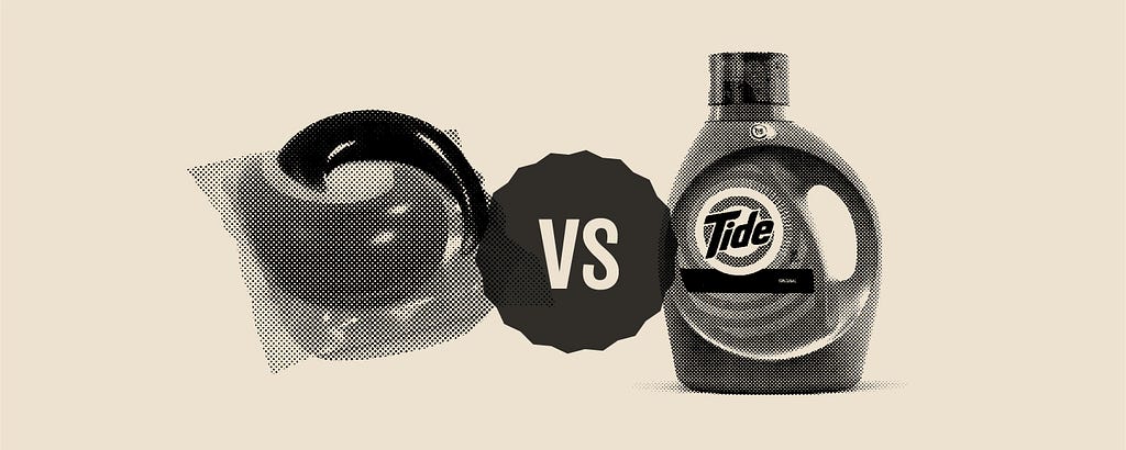 Picture of a Tide pods vs Tide jugs