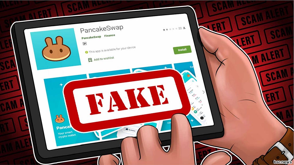 Fake Pancake Swap phissing application