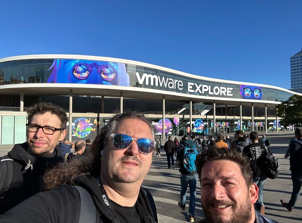A photograph of VMware employees attending VMware Explore 2023 Barcelona