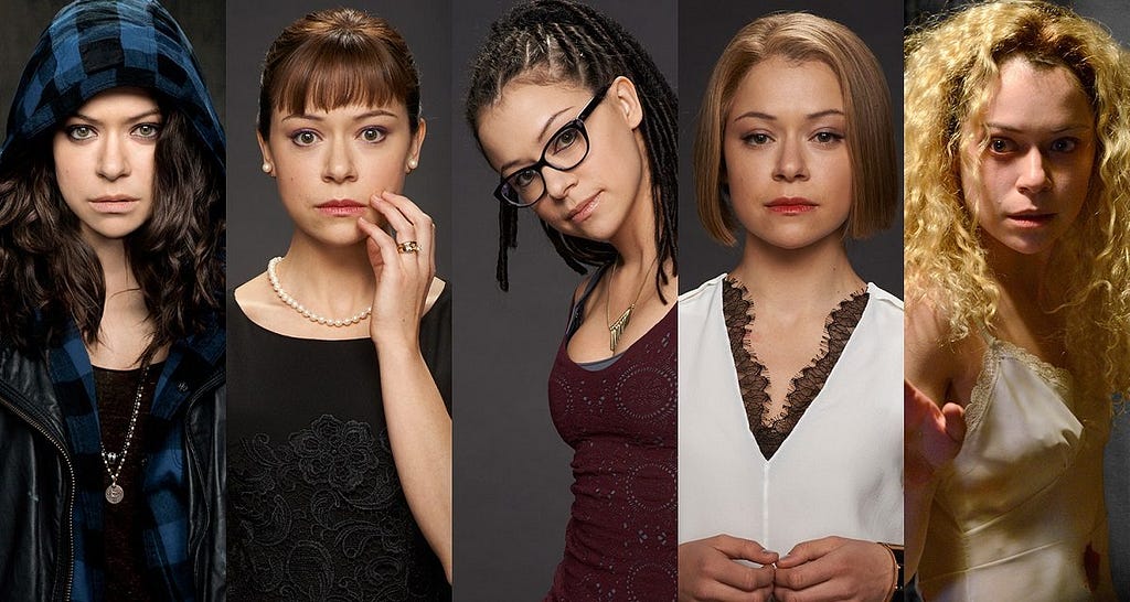 Some characters played by the same actor from the BBC drama Orphan Black