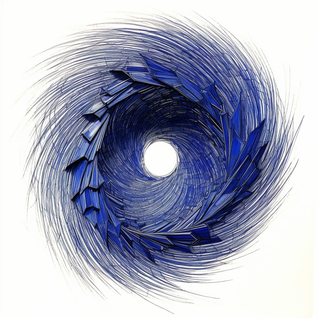 AI generated ballpoint drawing of a black hole.