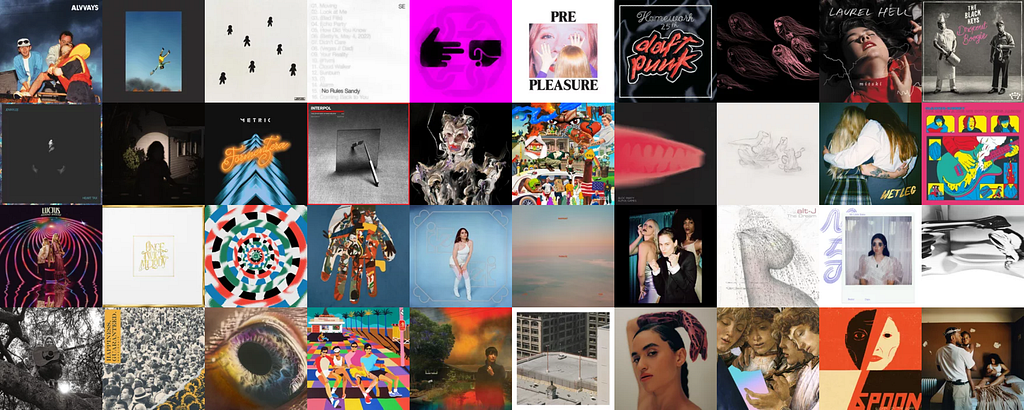 A grid of album covers that came out this year