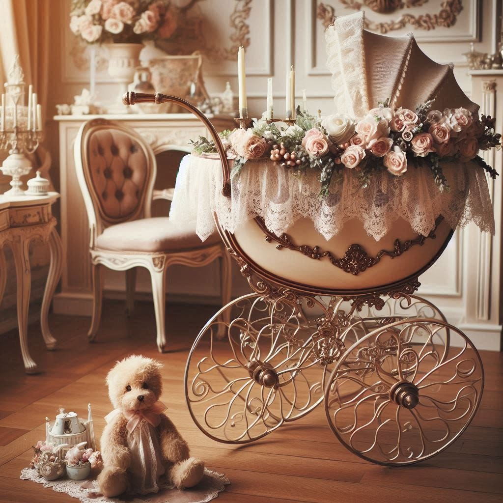 vintage baby carriage for Vintage inspired nursery