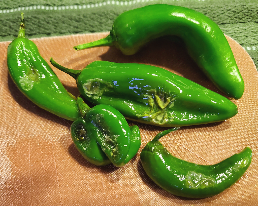 Roasted Hatch chile peppers