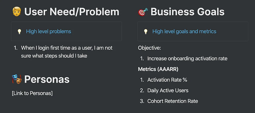 User Need/Problem and Business Goals — PRD