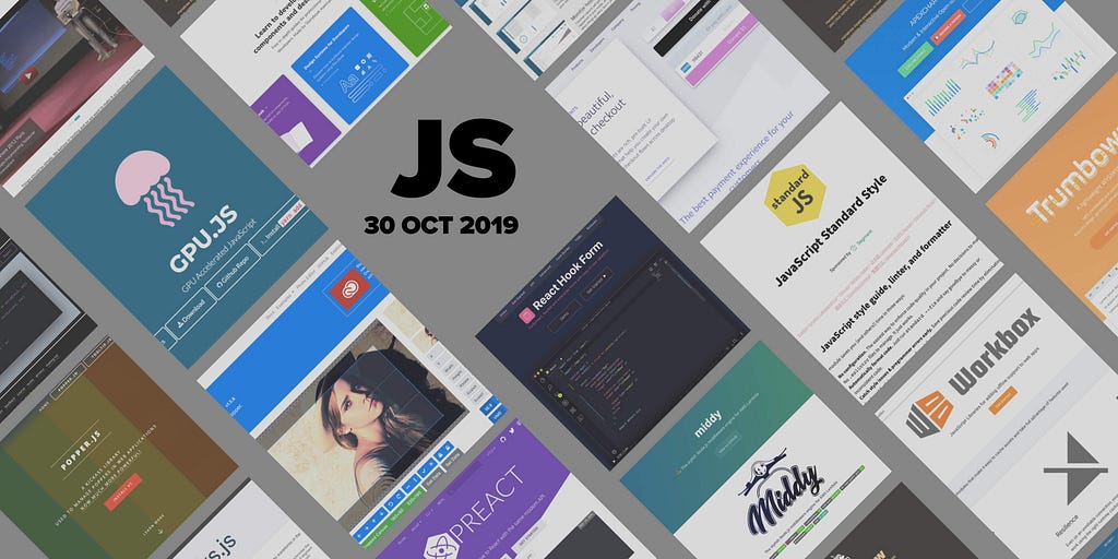 42 most popular GitHub JS repositories in October 2019