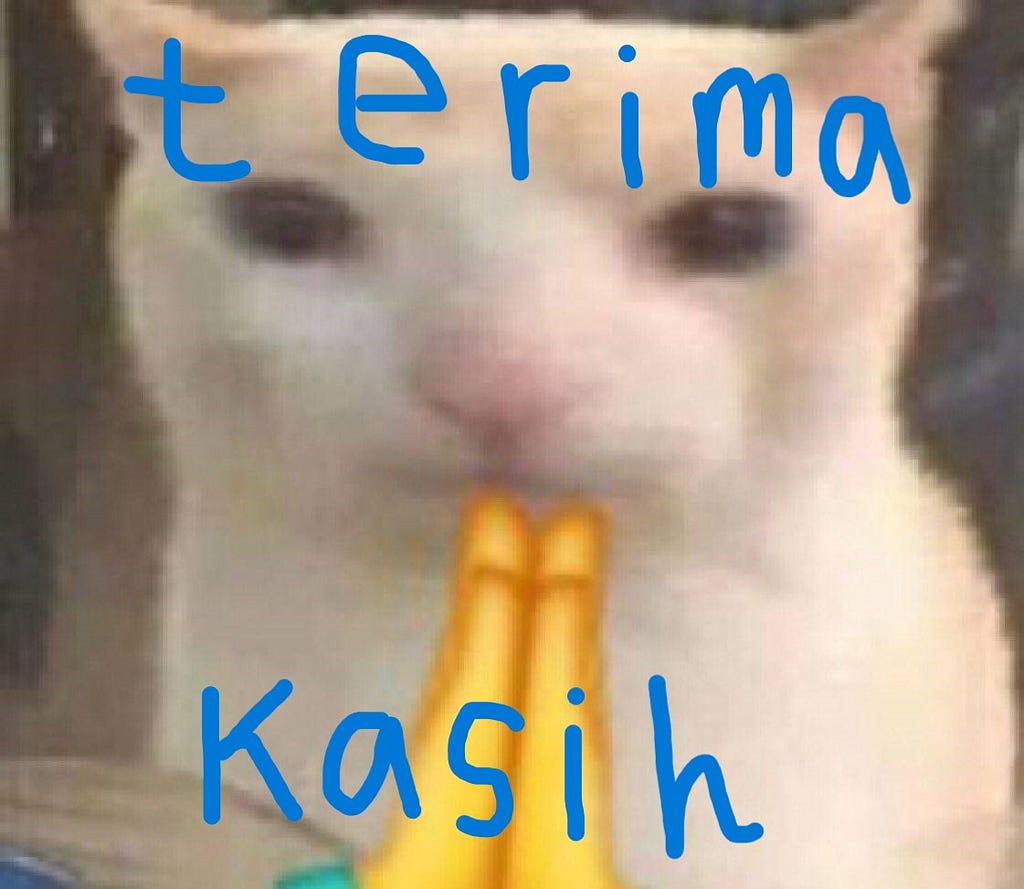 Kucing mengucapkan terima kasih