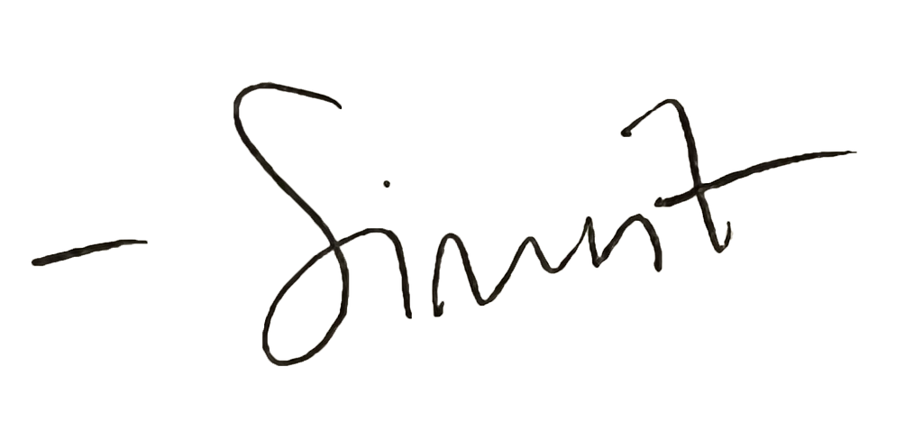 The name Simrit written in a cursive signature