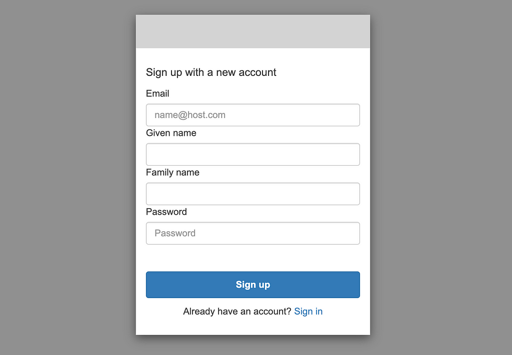 AWS Cognito Hosted UI Sign-Up
