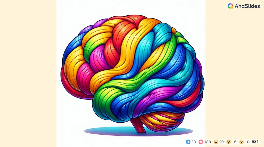 A bright colourful cartoon of a brain