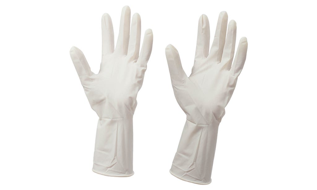 surgical white gloves pair.