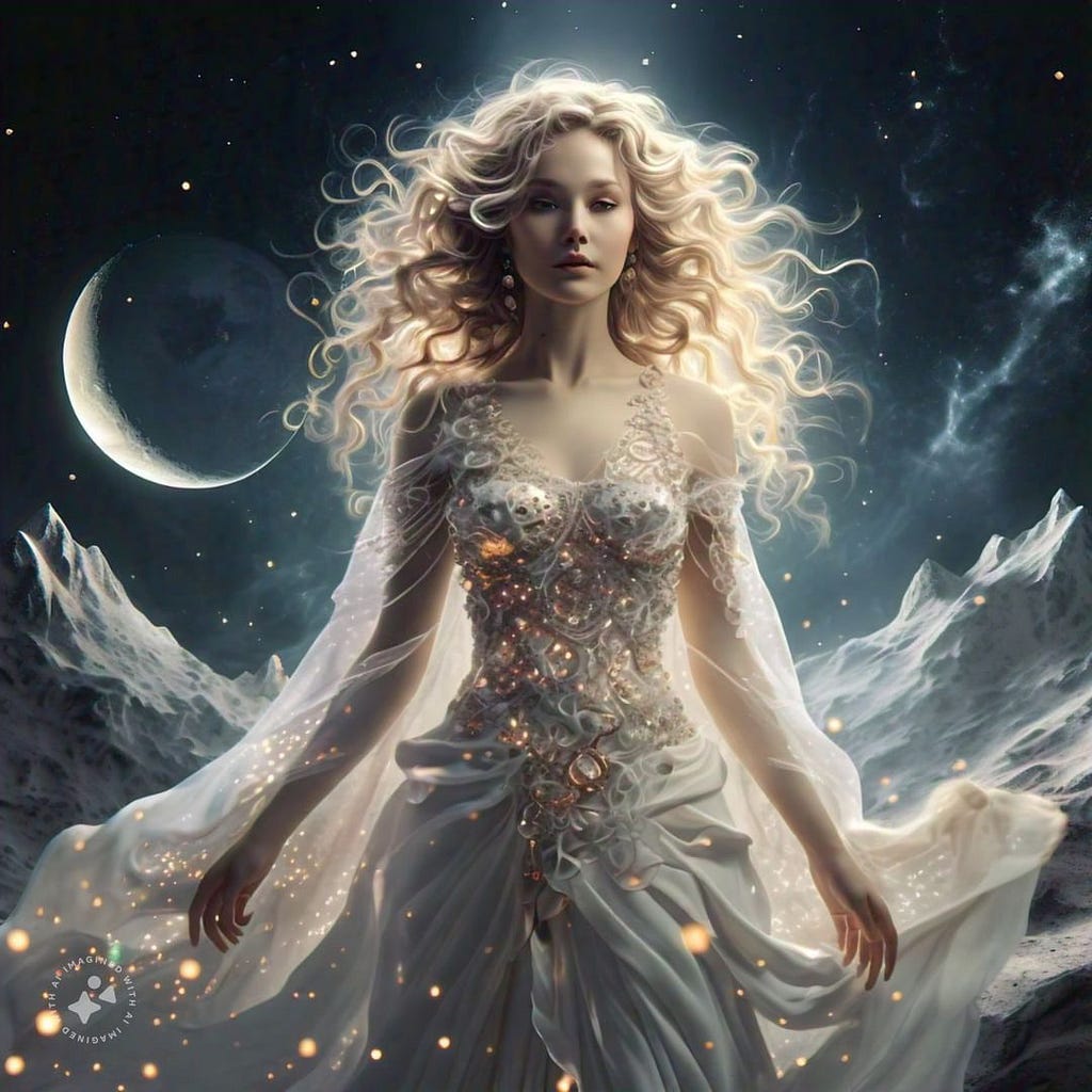 beautiful swedish moon goddess ai generated image by Instagram meta AI