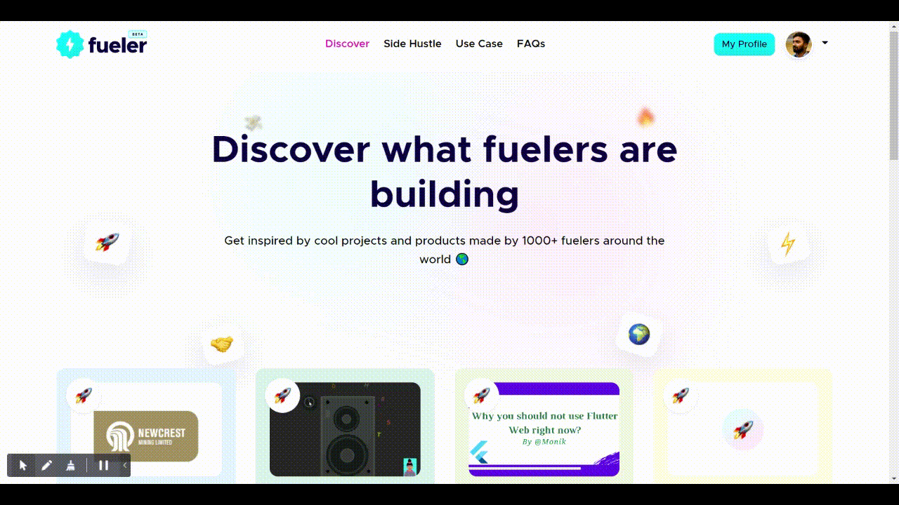 Show your work and collaborations on Fueler.io