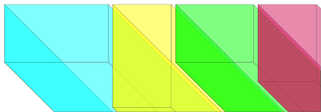 An colorful, abstract representation of a few different aspect ratios