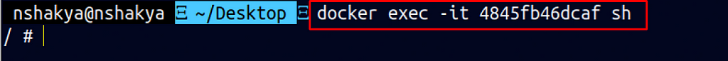 Command to get inside running docker container