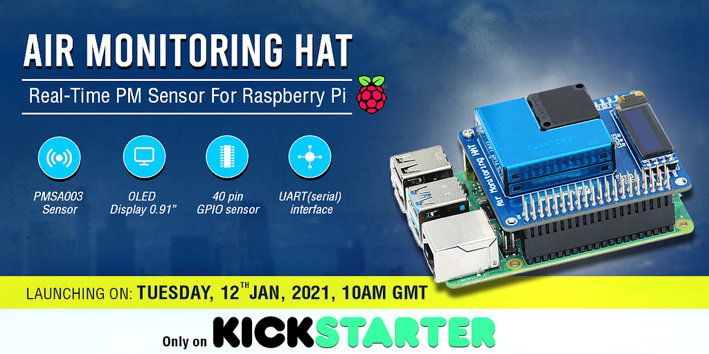 Raspberry Pi Air Monitoring HAT | Real-Time PM Sensor For Raspberry Pi