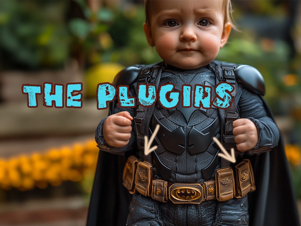 Batmans batbelt worn by a baby superhero