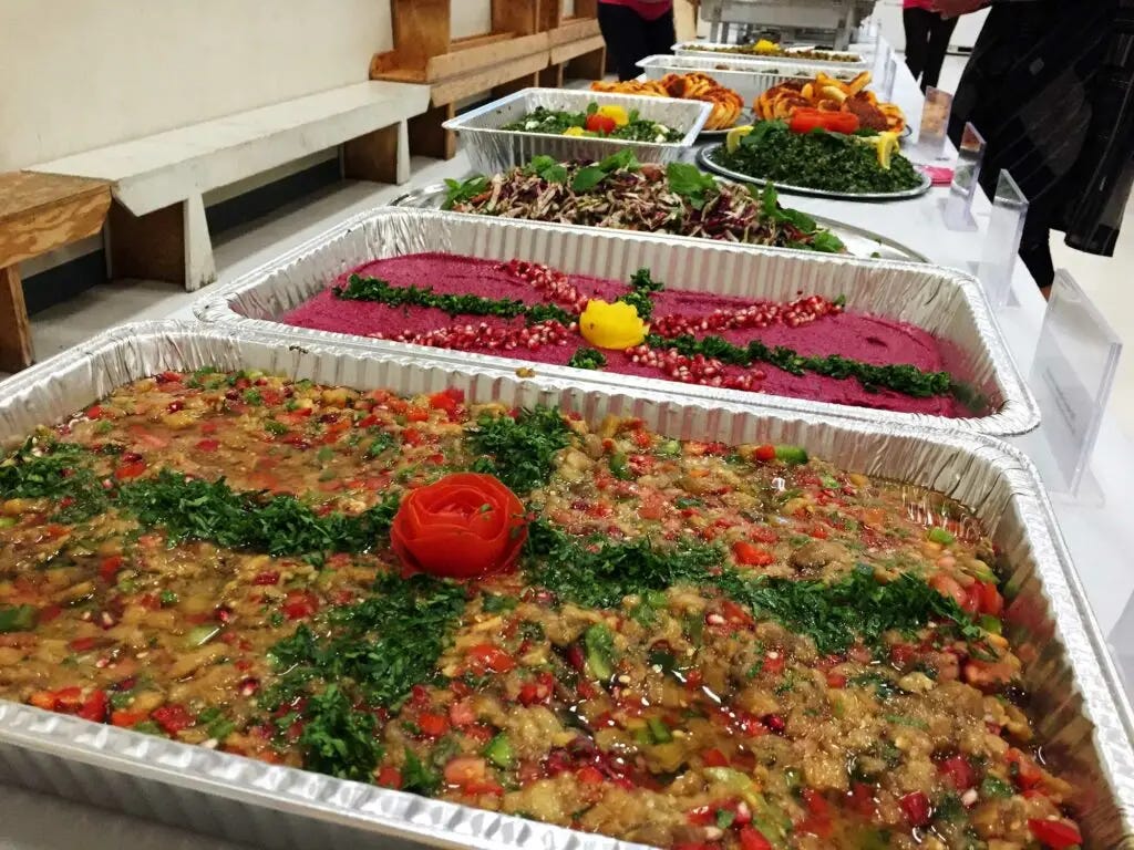 Syrian dishes at one of Tayybeh’s dinner events.