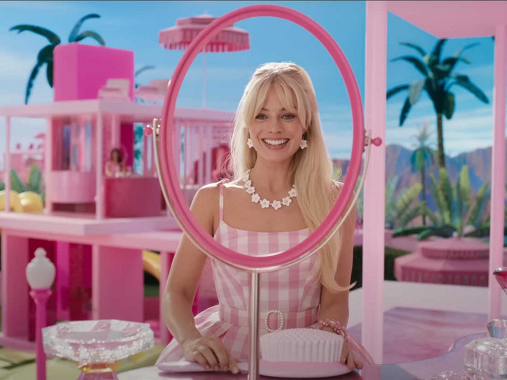 A still from the Barbie movie