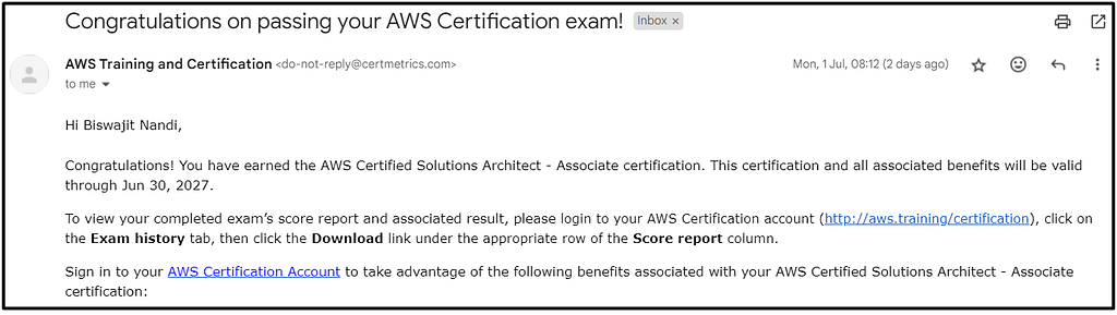 Get an Email from AWS
