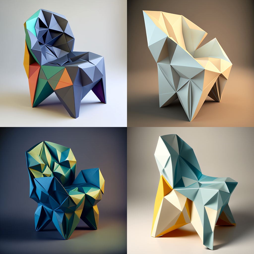 chairs, origami