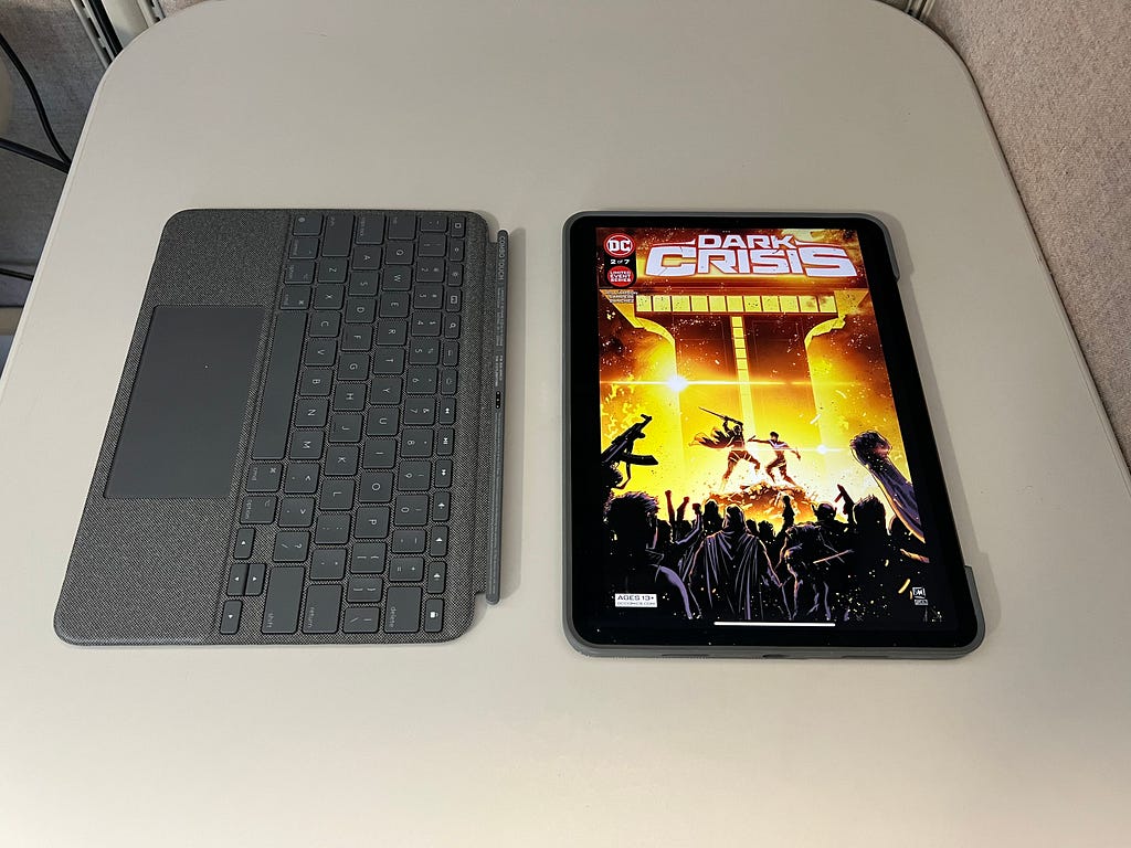 Logitech Combo Touch Keyboard in tablet mode.