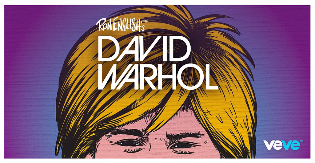David Warhol Digital Collectible 1:1 Artist NFT on the VeVe App: https://medium.com/veve-collectibles/veve-artworks-ron-english-david-warhol-eb9865be5315