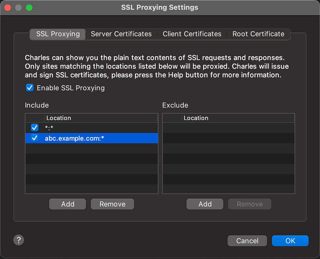 Enable SSL Proxying