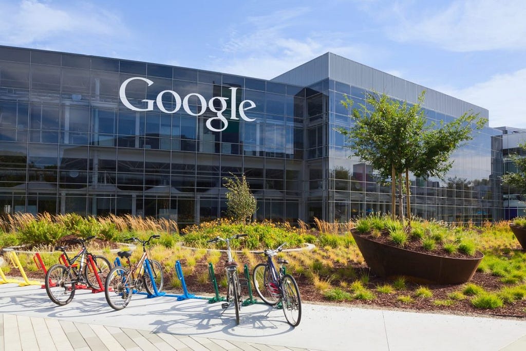 Google building on sunny day with bikes in front