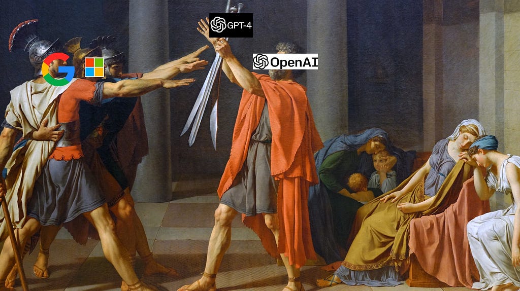 A meme version of the famous painting ‘The Oath of the Horatii’