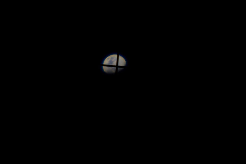 Moon through the FinderScope Crosshair