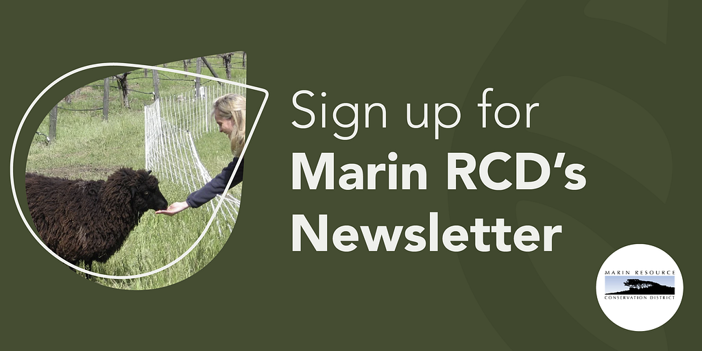 Graphic reading: Sign up for Marin RCD’s Newsletter