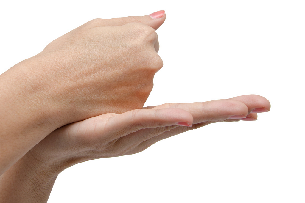 Image depicts someone signing “Help” in American Sign Language