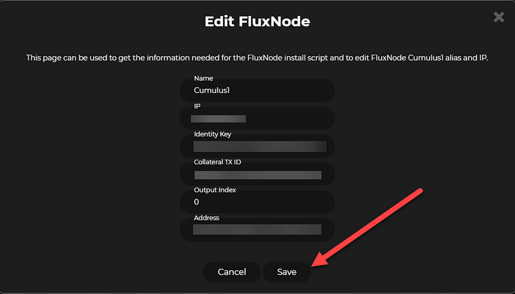 Go back and edit your flux node details