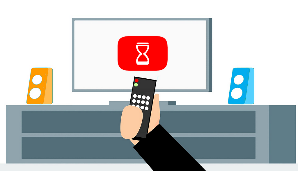 The thumbnail displays a remote control and TV displaying the Youtube Logo with an hour glass in it’s middle.