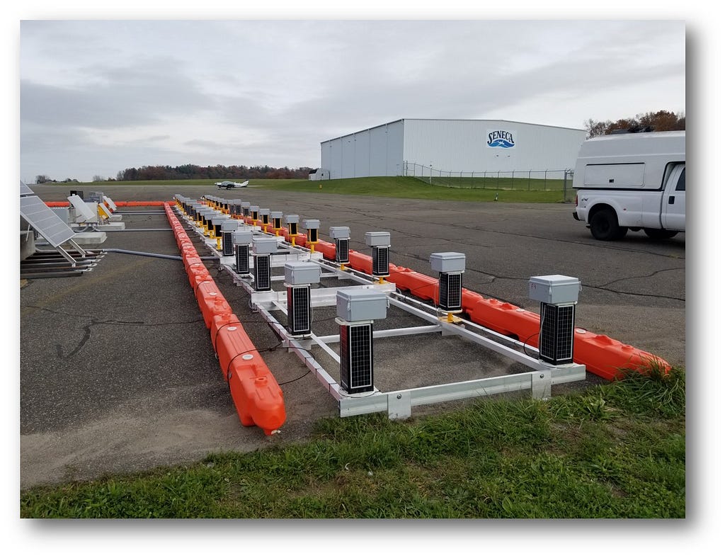 Solar lighting system at Penn Yan Airport.